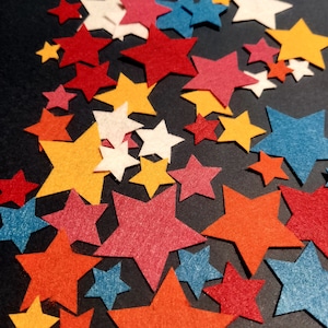 Felt Stars | Sizes From 1 cm to 5 cm | Felt Shapes for Crafts Felt Stars Die Cut Felt Applique Small Stars Felt Confetti Stars