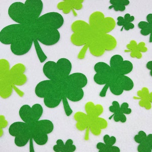 Trèfle à trois feuilles de la Saint-Patrick, décoration de la Saint-Patrick découpée, trèfle en feutre trèfle porte-bonheur en feutre