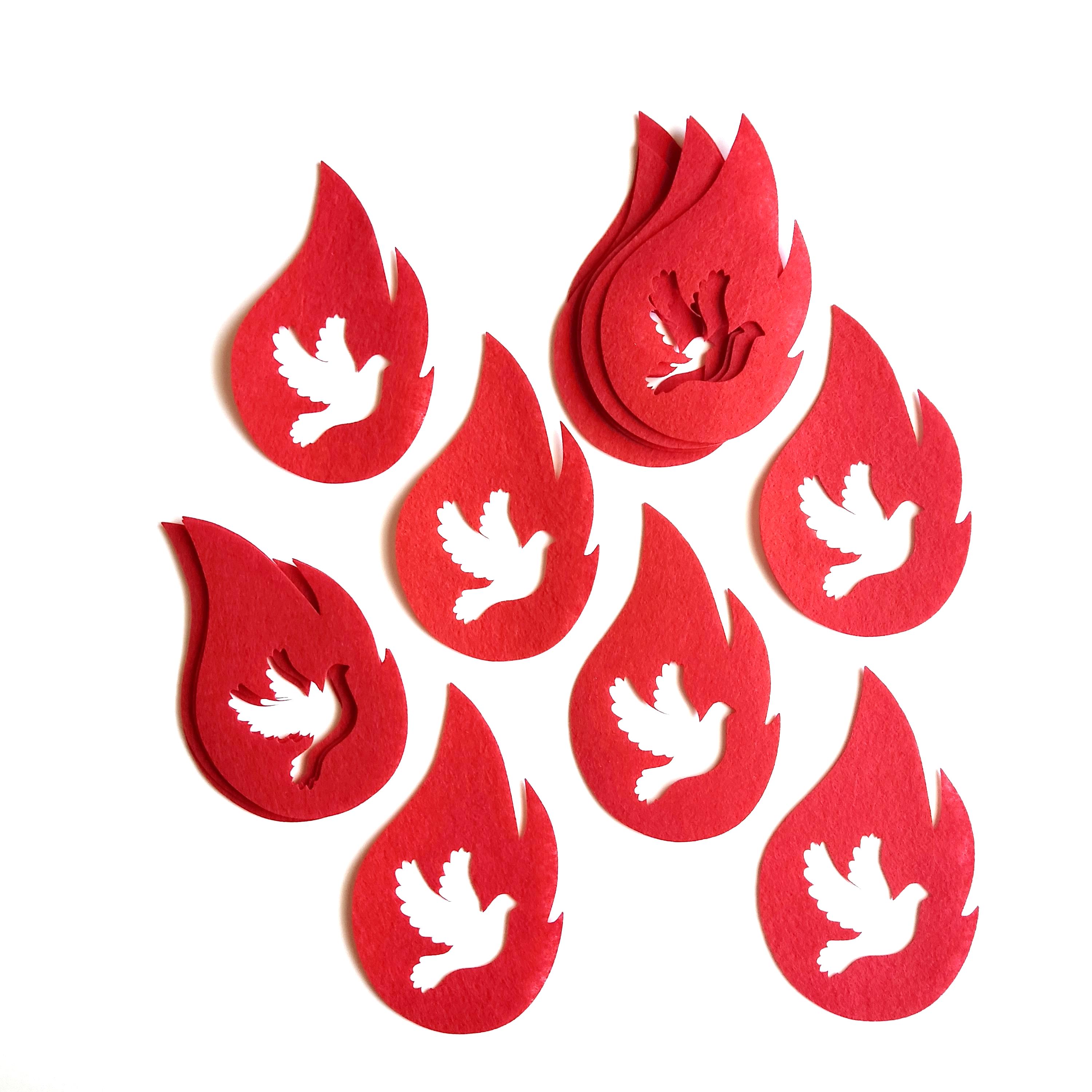 Felt Pentecost Flame Holy Spirit | Ornament Religious | Spiritual Decor ...