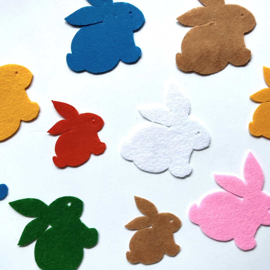 Die Cut Felt Bunny Rabbit Easter Bunny Applique for Bunting Easter ...