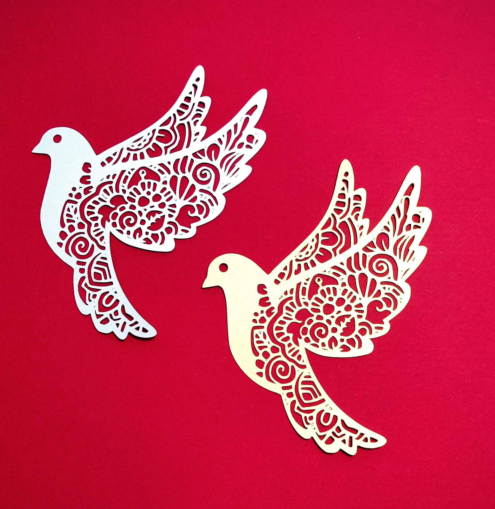 12 PC. DOVE DIE CUTS FOR CARD MAKING & SCRAPBOOKING~ CHRISTMAS~ PEACE~LOVE