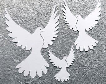 Cardstock Dove Die Cut  White Pigeon Paper Crafts Peace Dove Ornament Dove Home Decor Dove Easter Holy Spirit Decor Baptism Dove Catechism