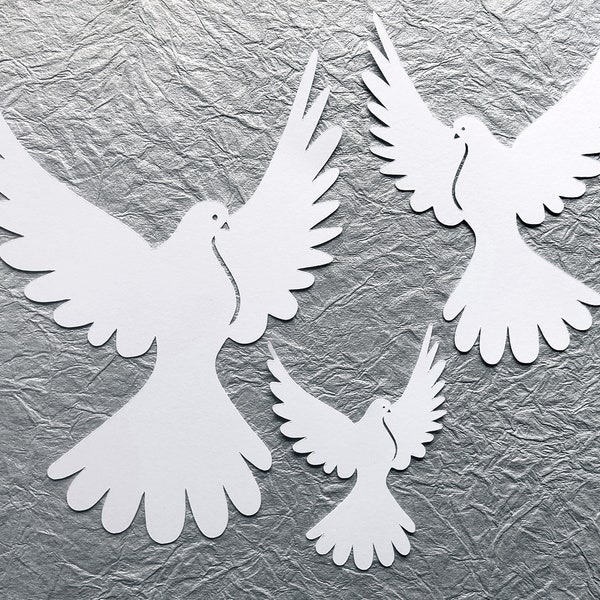 Die Cut Cardboard Dove White Pigeon Paper Crafts Peace Dove Ornament Dove Home Decor Dove Easter Holy Spirit Decor Baptism Dove Catechism