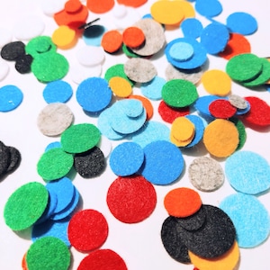 Felt Circles | Sizes From 0.8cm to 4.8cm | Felt Shapes for Crafts Felt Circles Die Cut Felt Applique Small Circles