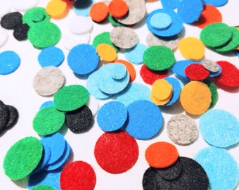 Felt Circles | Sizes From 0.8cm to 4.8cm | Felt Shapes for Crafts Felt Circles Die Cut Felt Applique Small Circles