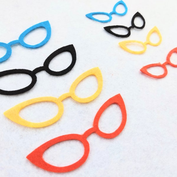 Felt Retro Glasses Die Cut Crochet Crafts Vintage Glasses for Sewing Projects Ornament for Sewing Knitting Pattern Stitch Appliques