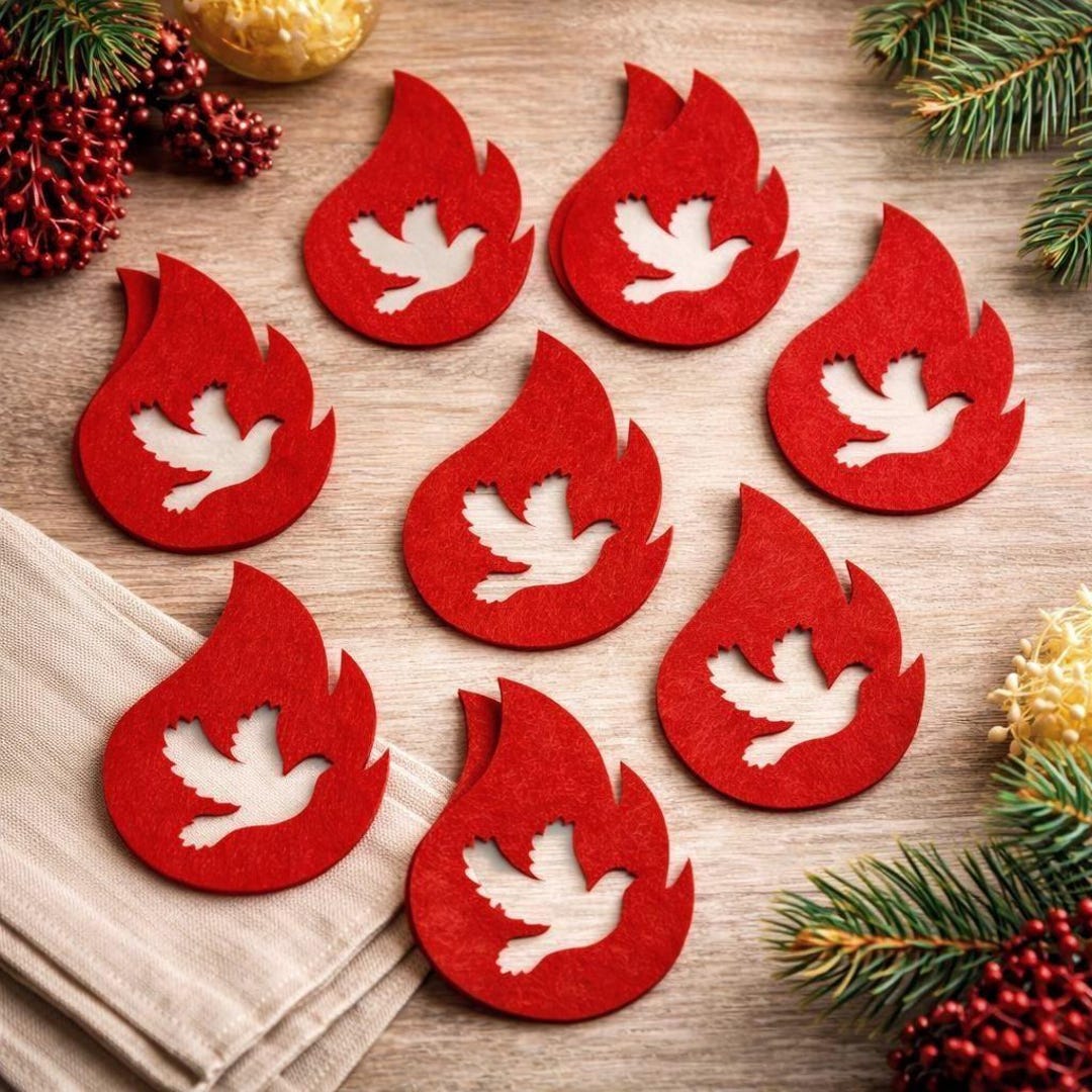 Felt Pentecost Flame Holy Spirit | Ornament Religious | Spiritual Decor ...