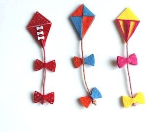 Felt Kite Die Cuts, Colorful Craft Ornaments