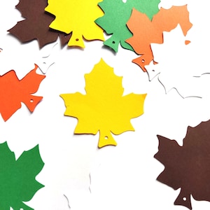 Recortes de hojas de arce de cartulina, decoración de otoño, etiquetas DIY (9 cm 3,54 pulgadas)