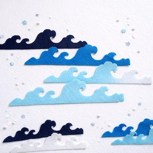 Felt Ocean Waves Cutouts: Coastal DIY Decor