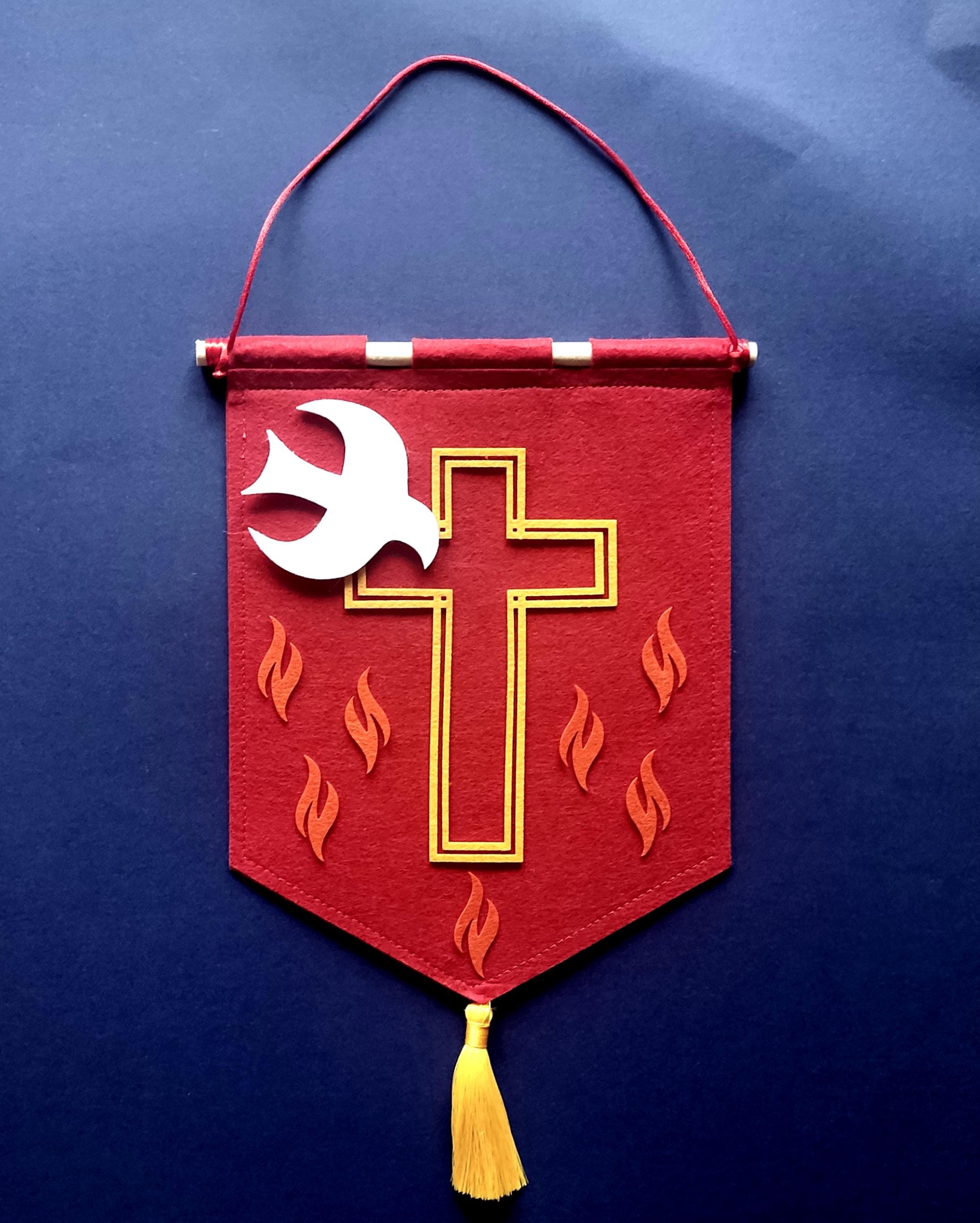 DDP | Felt Pentecost Banner: Flame & Holy Spirit, Church Decor - Etsy