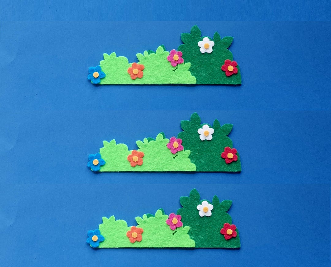 Felt Flowering Bush Felt Flower Grass Felt Grass Cutouts Green Craft ...