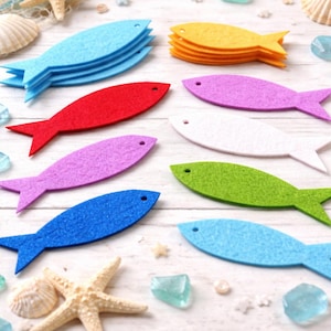 Felt Fish Die Cuts: Colorful Sewing & Craft Appliques