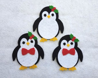 Christmas Penguin Felt Shape Die Cut | Sewing Pattern Felt | Christmas Felt Penguin Sewing Craft | Penguin Die Cut Quiet book