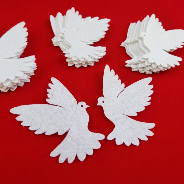 Die Cut Felt Dove Felt Craft Supplies Pigeon Sewing Craft Projects Felt Crown Decor Peace Dove Ornament Felt Dove Home Decor Easter Decor