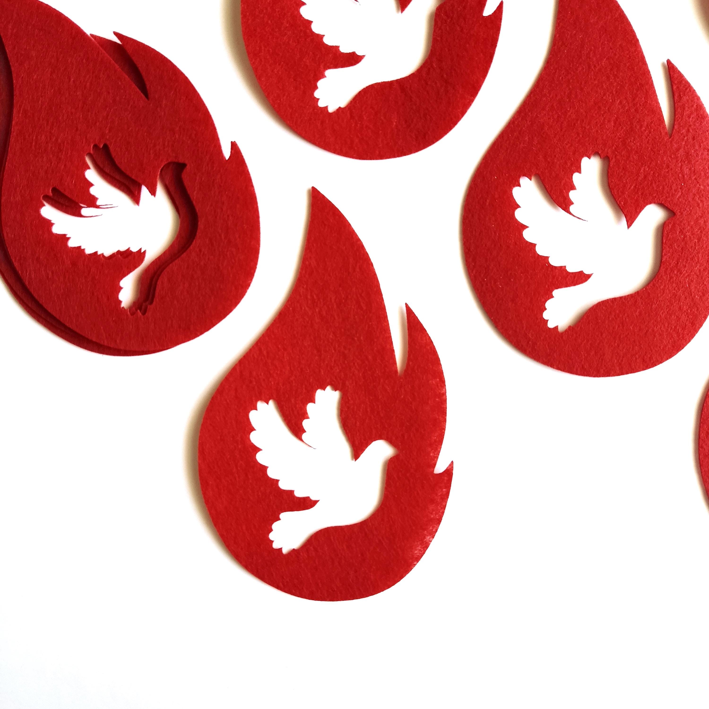 Felt Pentecost Flame Holy Spirit | Ornament Religious | Spiritual Decor ...