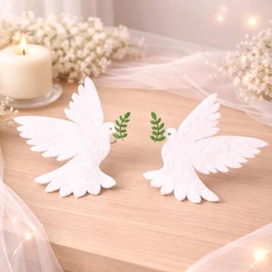 Paloma con rama de olivo en fieltro troquelado, proyectos de manualidades