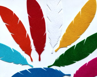 Felt Feathers Die Cut Shapes Applique Party Supply DIY Wedding 18 cm - 7,09 Inch  Felt shapes Feathers Card Making Projects Craft feathers