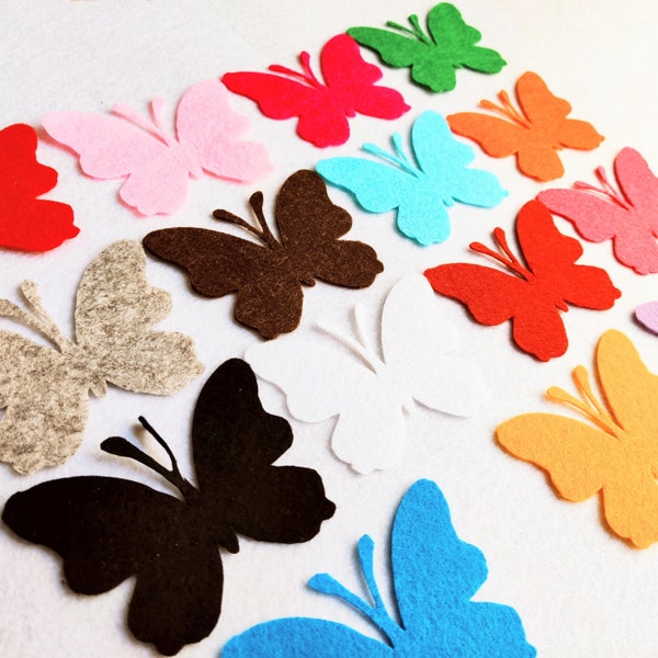 Fournitures créatives découpées en feutre de papillons Papillons pour des projets d'artisanat de couture Ornement de mariage de papillon pour la couture Livre silencieux