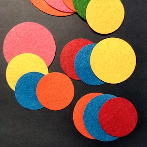 Felt Circles | Sizes From 5 cm to 9.9 cm | Felt Shapes for Crafts Felt Circles Die Cut Felt Applique Small Circles