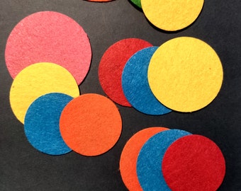Felt Circles | Sizes From 5 cm to 9.9 cm | Felt Shapes for Crafts Felt Circles Die Cut Felt Applique Small Circles