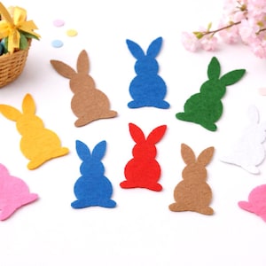 Recortes de conejos de Pascua de fieltro, formas para hacer guirnaldas