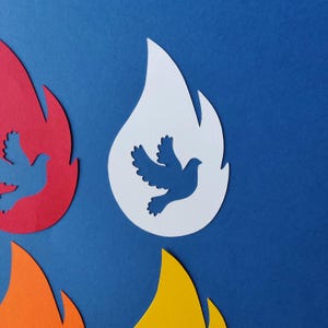 Cardstock Pentecost Flame Holy Spirit Ornament Religious Decor ...