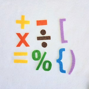 Felt Math Symbols for Sewing Craft Projects Die Cut Craft Supplies Felt Math Symbols for School Felt Ornament Pattern Percentage Symbol