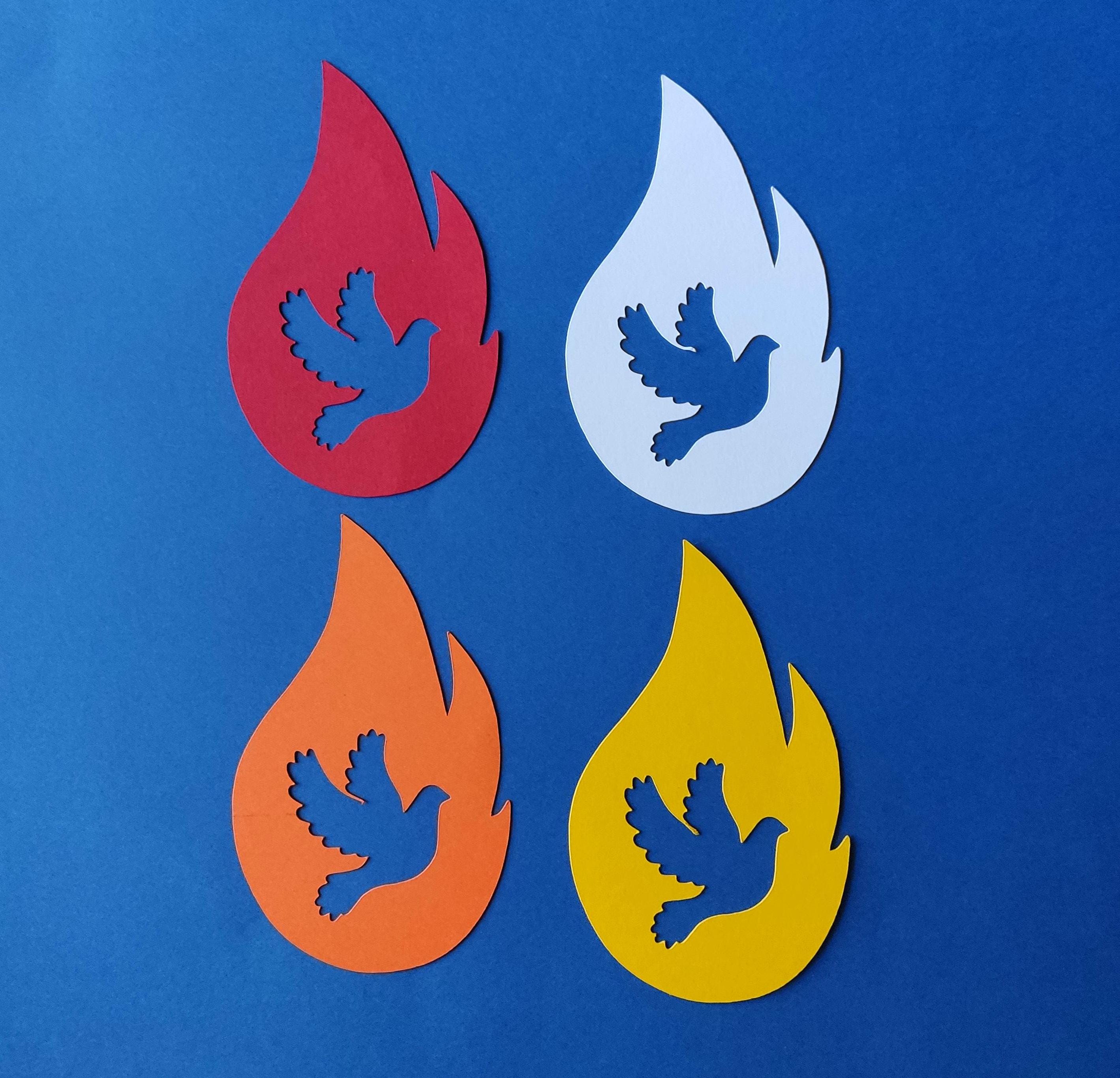 Cardstock Pentecost Flame Holy Spirit Ornament Religious Decor Spiritual Decor Church Decor