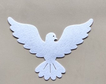 Felt Dove Die-Cut Felt Craft Supplies Doves Sewing Craft Projects Felt Crown Decor Felt Ornament Pattern Wreath Decor Holy Spirit  | 6 Sizes