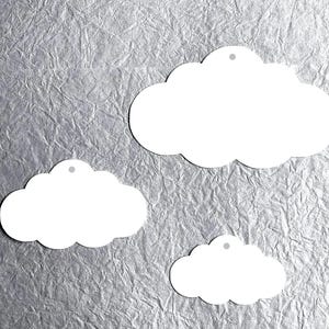 Recortes de nubes de cartulina con orificio para colgar Nubes troqueladas Nubes blancas Manualidades de papel Decoración del hogar Decoración de bautismo Decoración de guardería Baby Shower