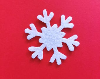 Felt Snowflake Die Cut, Large Size, Felt Craft Supplies, Snowflake for Sewing Craft Projects | Many Colours Available | Pack of 15