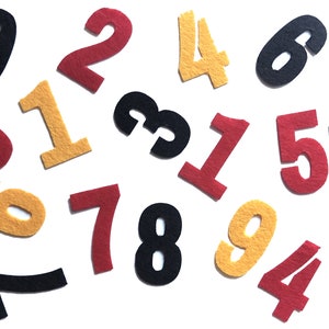 Felt Numbers 14 cm/5,51&quot; Numbers For Sewing Craft Projects Die Cut Craft Supplies Felt Numbers for School Felt Ornament Pattern