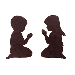 Felt Boy Praying Felt Girl Praying Religious Felt Shapes Baptism Decor Religious Education Praying Felt Cutouts Religious Banner