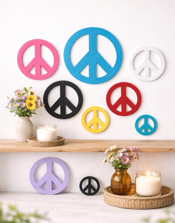 Felt Peace Sign Die Cut, Colorful Craft Embellishments - Etsy