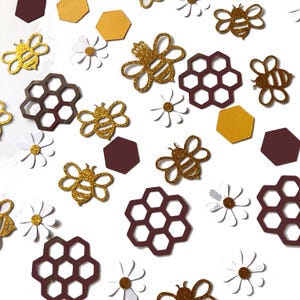 201 confeti de abeja para mesa, decoración para fiestas, abeja dorada, decoración para fiestas de baby shower, decoraciones para fiestas con temática de abejas, abeja sobre cartulina con brillantina