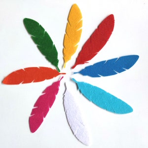 Vilten veren gestanste vormen Appliqué Feestartikelen DIY bruiloft 12 cm - 4,72 inch Viltvormen Veren Kaartprojecten Kleine vilten veer