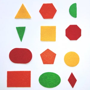 Felt Geometric Shapes for Sewing Craft Projects Die Cut Craft Supplies Felt Shapes for School Felt Ornament Pattern 3cm/1.18 inches