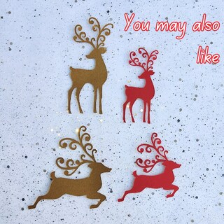 Fustella Metallica Natale Con Cervo | Stencil Da Taglio Per Scrapbooking E Biglietti Fai Da Te, Dimensioni 12,8x9,3 Cm