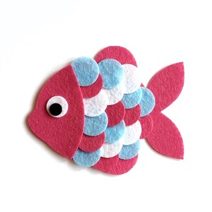 Felt Fish Die Cuts, Colorful Animal Shapes, Craft Supplies