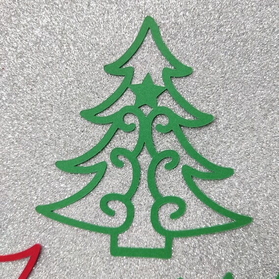 ダイカットクリスマスツリーカード装飾 | ペーパーツリーダイカット