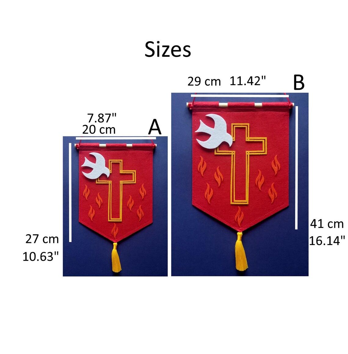 Felt Pentecost Banner: Flame & Holy Spirit, Church Decor - Etsy Canada