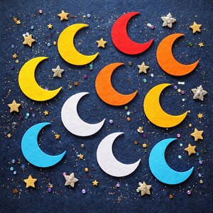 Filz Mond sterben - bunte Kinderzimmer & Party Dekor, handgemachte Ausschnitte