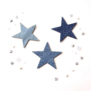D.P. | Denim Stars Ausschnitte, Upcycled Stoffapplikationen zum Basteln