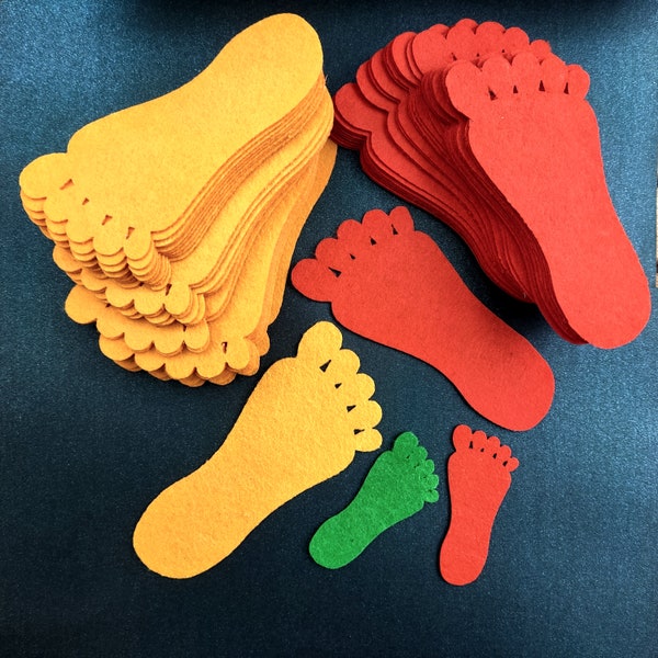 Filzfüße Gestanzte Filzsteine Bastelbedarf Hand Nähen Bastelprojekte Filzkrone Dekor Filz Ornament Muster Kranz Dekor Fußabdruck | 4 Größen