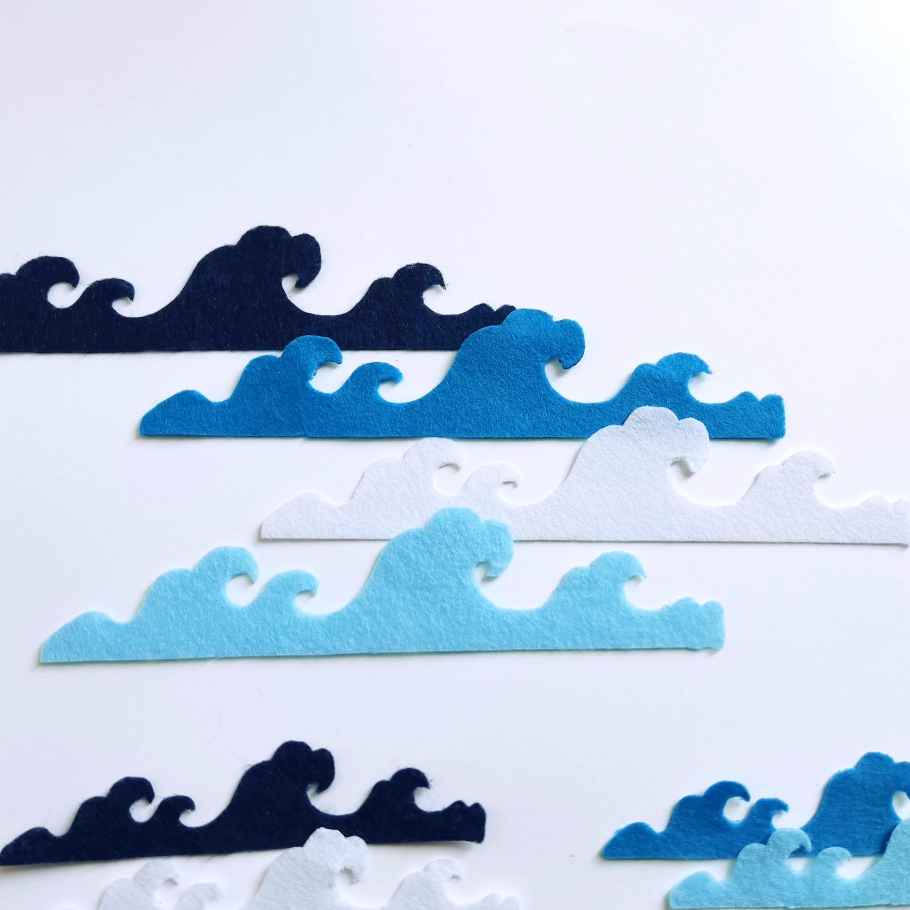 Felt Ocean Waves Felt Sea Wave Cutouts DIY Felt Ocean Decor Felt