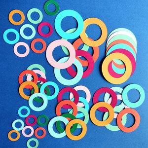 Círculos Troquelados de Cartulina / Tamaños Desde 1,5 cm hasta 4,5 cm / Borde Circular de Cartulina / Formas de Cartulina para Manualidades Marcos Circulares de Papel