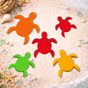 Recortes de tortugas de fieltro: Recortes con temática oceánica para manualidades y decoración