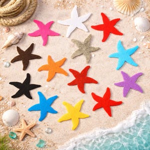 Apliques de estrella de mar de fieltro, suministros para manualidades, decoración oceánica