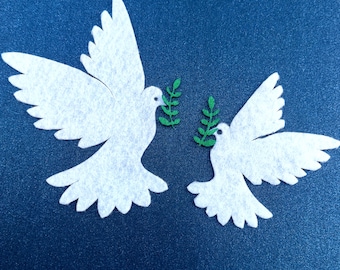 Die Cut Felt Dove Pigeon Sewing Craft Projects Peace Dove Ornament Felt Dove Dove with Sprig Dove with Olive Branch Die Cut Pigeon With Twig